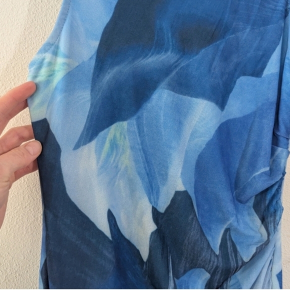 Commense Blue Floral Mesh Dress Size Small - Picture 2 of 6